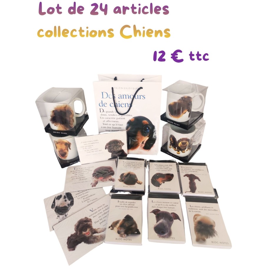 Lot de 24 articles Collections CHIENS
