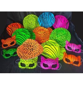 Lot Flashy 51 Articles  Chapeaux et Loups Fluo assortis