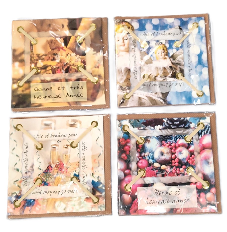 Destockage Carte de voeux carrée avec enveloppe à partir de 5 : 0.50 € au lieu de 2 € ttc