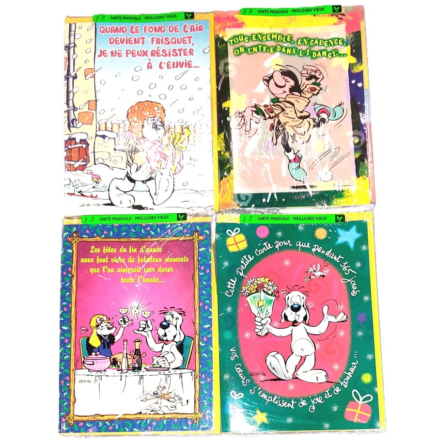 Destockage Carte musicale meilleurs voeux humouristique à partir de 5 : 0.50 € au lieu de 2 € ttc