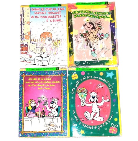 Destockage Carte musicale meilleurs voeux humouristique à partir de 5 : 0.50 € au lieu de 2 € ttc