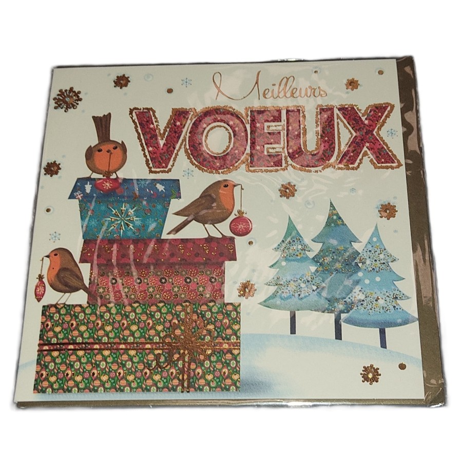 Destockage Carte de voeux + enveloppe  "Meilleurs Voeux" à partir de 5 : 0.50 € au lieu de 2 € ttc