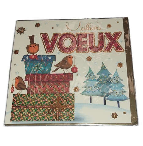 Destockage Carte de voeux + enveloppe  "Meilleurs Voeux" à partir de 5 : 0.50 € au lieu de 2 € ttc