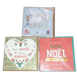 Carte de Voeux + enveloppe  15 x 15 cm " Joyeux Noël et Bonne Année" M
