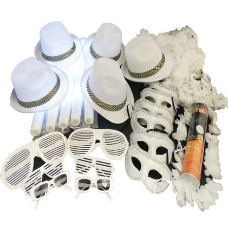 Lot Blanc – Lunettes, Bracelets, Masques