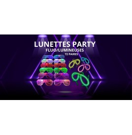 LUNETTES PARTY FLUO/LUMINEUX 72 paires