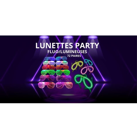 LUNETTES PARTY FLUO/LUMINEUX 72 paires