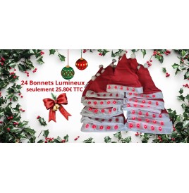 24 Bonnets de Noël  Lumineux