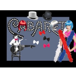 Lot cabaret : boas, nœuds papillon et perruques colorées pour vos soir