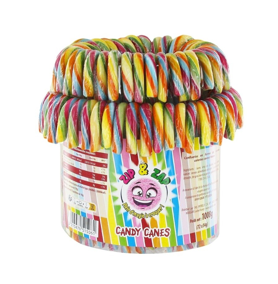 Tubo 72 Sucres d’Orge –  Multicolores pour Noël, Goûters, distribution