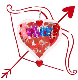 Lot de 32 porte-clés cœur : parfaits pour des cadeaux pleins d’amour.