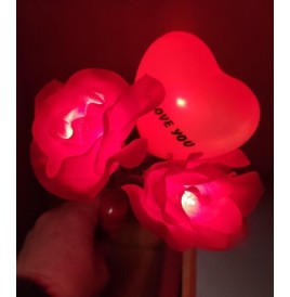 Saint Valentin , Bouquet cœur et fleurs  Lumineux