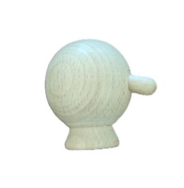 Tête de marionnette ronde en bois avec nez