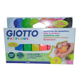 Pâte à modeler Patplume assort 8 couleurs fluo 25 g