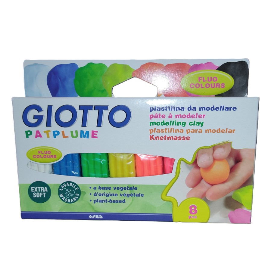 Pâte à modeler Patplume assort 8 couleurs fluo 25 g