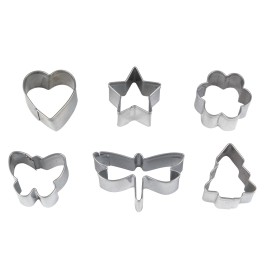 Sachet de 6 emportes pièces métalliques - Modelage et Pâte Fimo  pa...