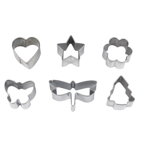 Sachet de 6 emportes pièces métalliques - Modelage et Pâte Fimo  pa...