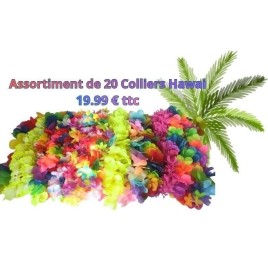 Lot 20 Colliers Hawaï Assortis – Accessoires Fête Tropicale
