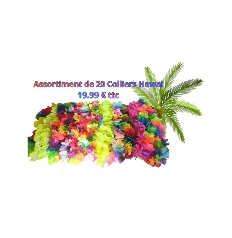 Lot de 20 Colliers Hawaien Assortis Lot de 20 Colliers Hawaien Assortis