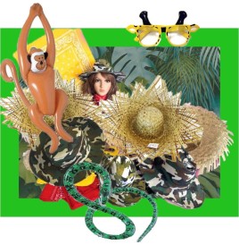 Lot jungle 🐍🌿 chapeaux, singe, serpent, colliers & bandana