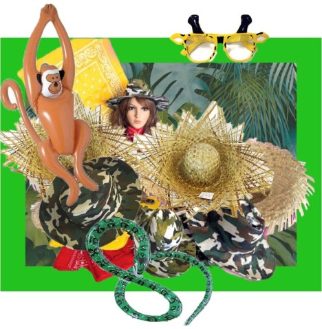 Lot jungle 🐍🌿 chapeaux, singe, serpent, colliers & bandana