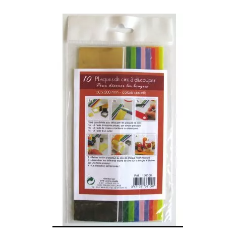 Assortiment 10 plaques de cire 50 x 200 mm
