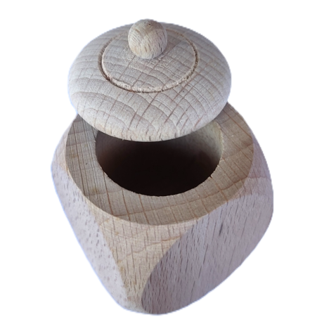 Boite en forme de 'dé' bois 40 x40 mm