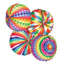 Lampion ballon barriolé 22 cm