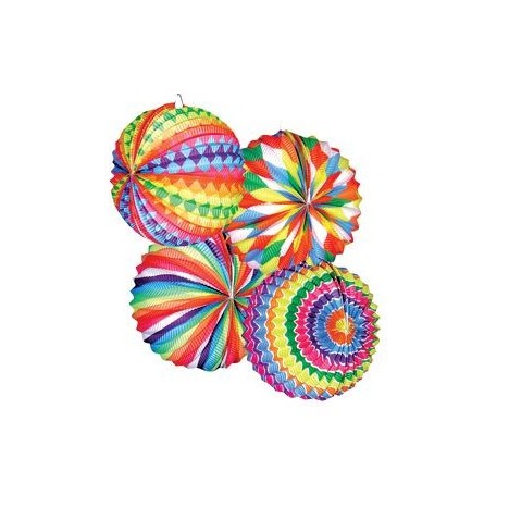Lampion ballon barriolé 22 cm