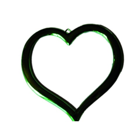 Coeur métal découpé vert 16 *14 cm GM Lot de 3
