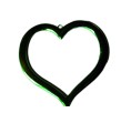 Coeur métal découpé vert 16 *14 cm GM Lot de 3