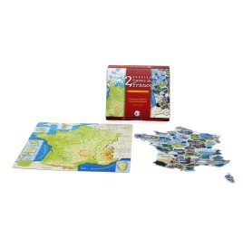 Puzzles carte de France 23*19*4 coffret de 2 - Jeux de société  pas...