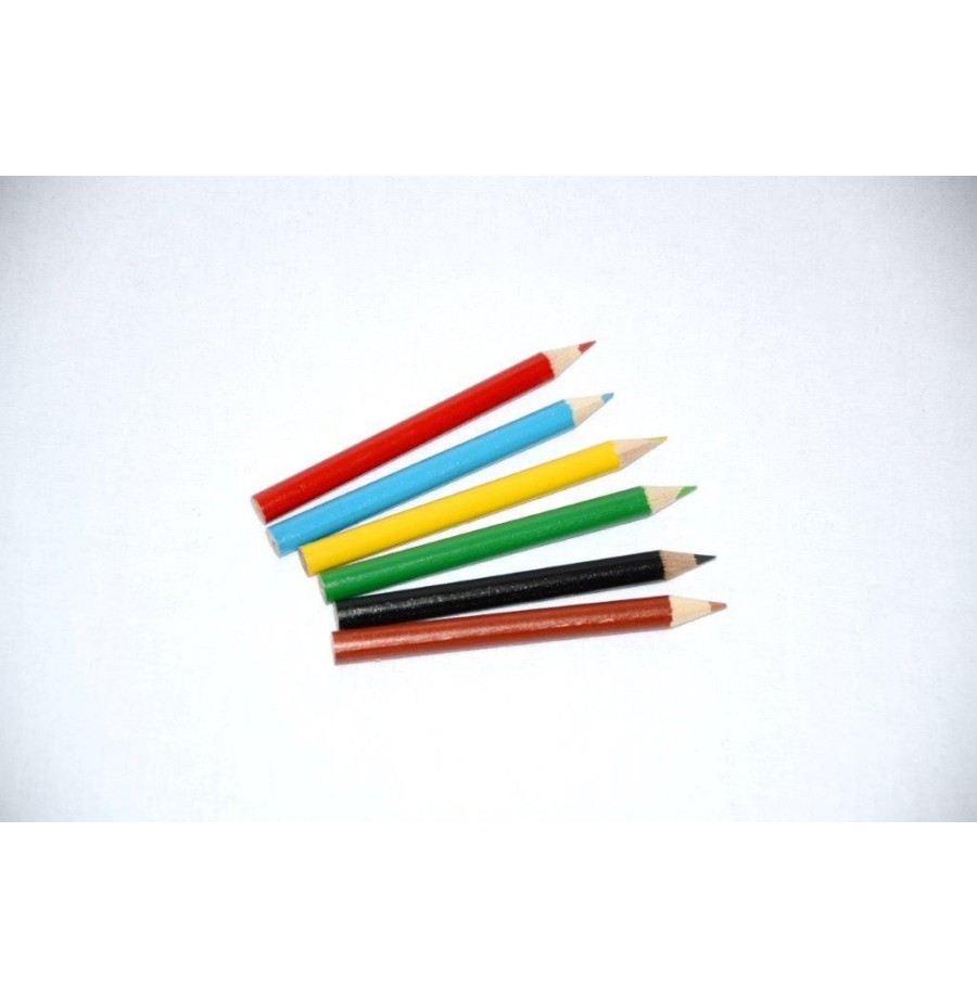 Crayons de couleurs pochette de 6 - 9 cm