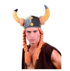 Casque gaulois avec natte