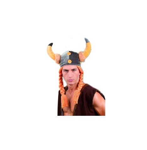 Casque gaulois avec natte