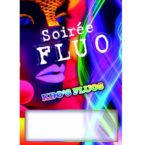 Affiche boutique 29.7 * 42 Soirée fluo - Fluo   pas cher