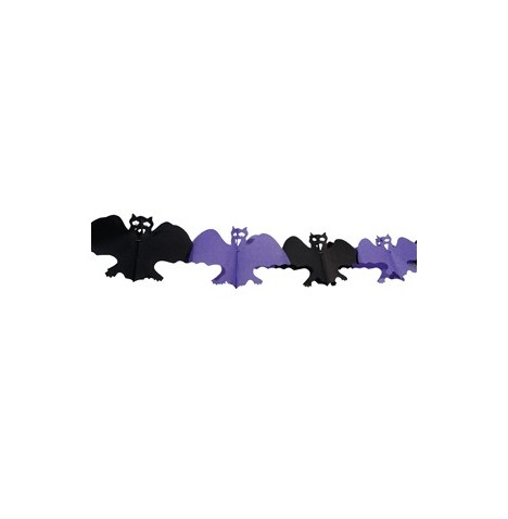 🦇 Guirlande Halloween chauve-souris noire & violette 4 m – Décoration