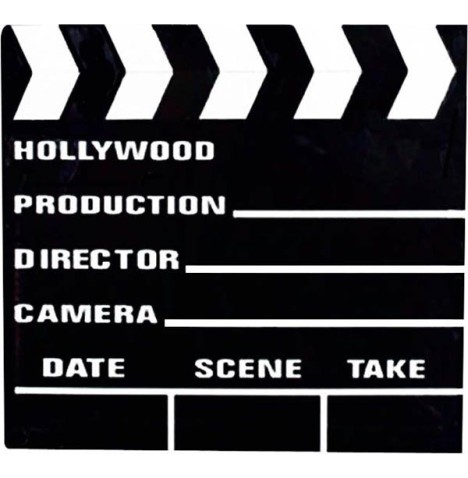 Clap de cinéma 18 x 20 cm avec clapet