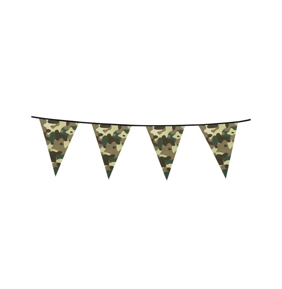 Guirlande camouflage 6 m fanions 30x20 cm