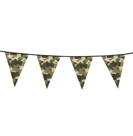 Guirlande camouflage 6 m fanions 30x20 cm