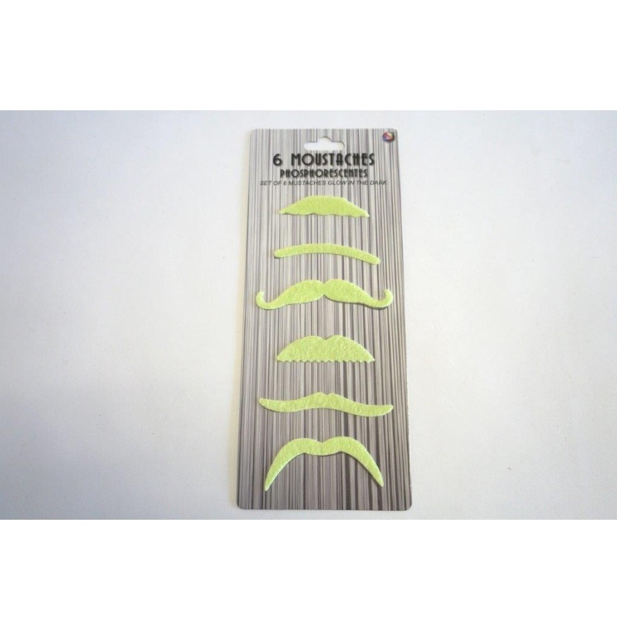 Pack de 6 moustaches phosphorescentes
