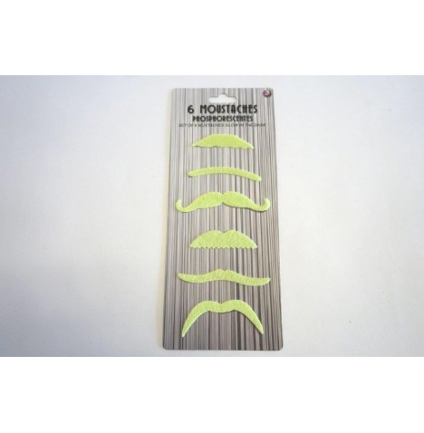 Pack de 6 moustaches phosphorescentes