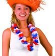 Collier hawaii fleurs tissu Tricolore
