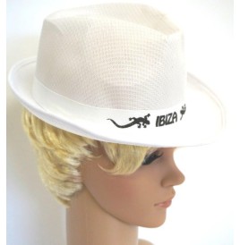 Chapeau Ibiza tissu blanc - Chapeaux  pas cher