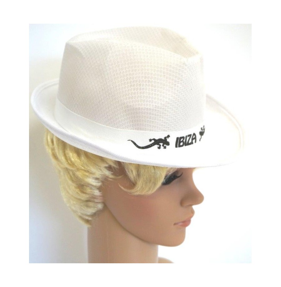 Chapeau Ibiza tissu blanc