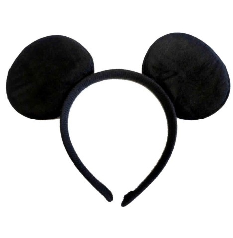 Serre tête  souris noir en velours