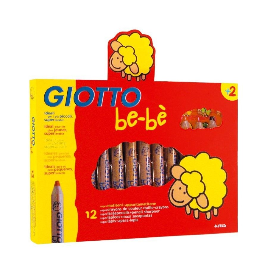 Giotto Bébé Etui 12 crayon maxi bois