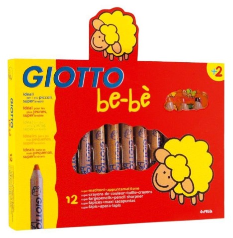Giotto Bébé Etui 12 crayon maxi bois