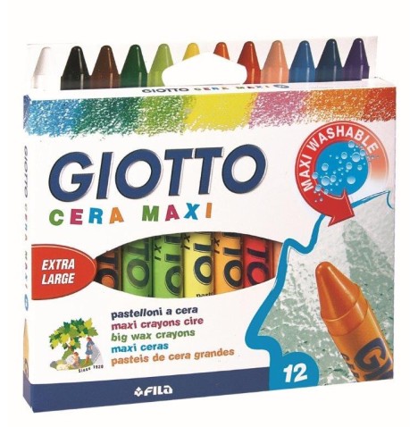 Etui 12 maxi crayon cire Giotto - Crayons et Feutres  pas cher