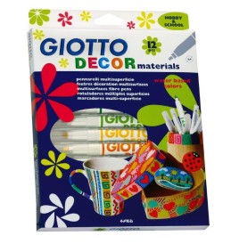 Giotto Décor 12 feutres multi support - Articles Kermesse, Travaux ...